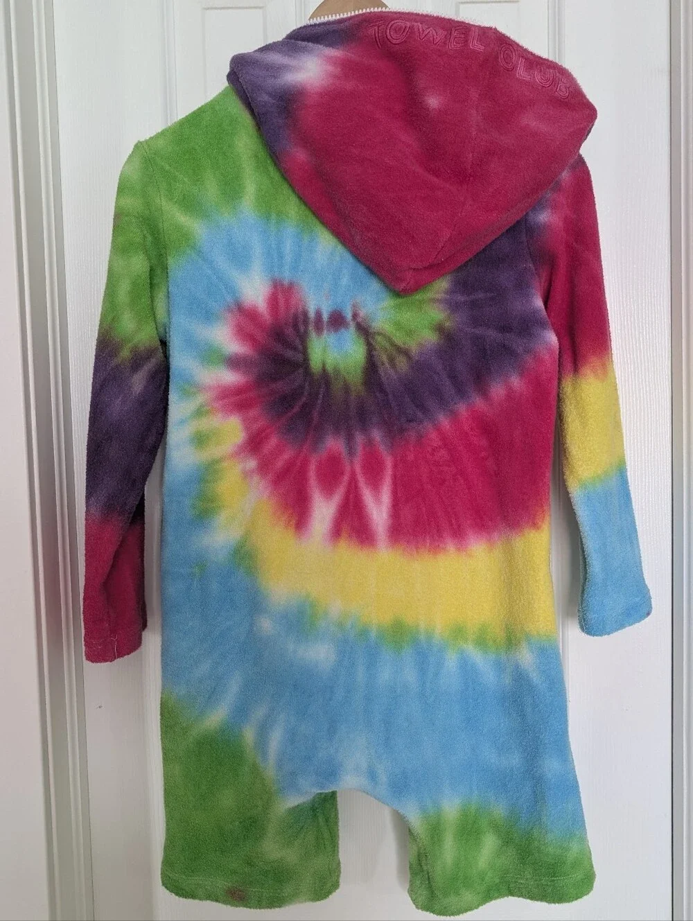 Kids Tie-Dye Hooded One-Piece Towel Club Romper - Multicolor